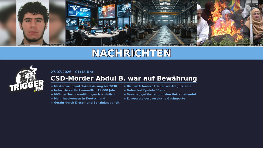 TriggerFM: Nachrichten der Freien Medien vom 27.07.2026 Beitragsbild