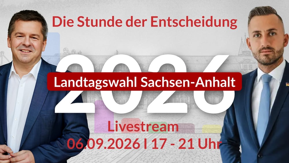 Livestream zur Landtagswahl in Sachsen-Anhalt am 6.9.2026 ab 17.00 Uhr (TRAILER) Beitragsbild