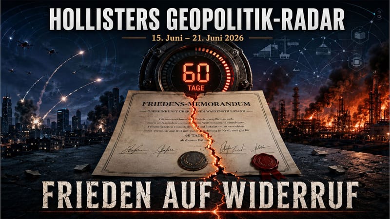 Hollisters Geopolitik-Radar vom 15. – 21. Juni 2026 Beitragsbild